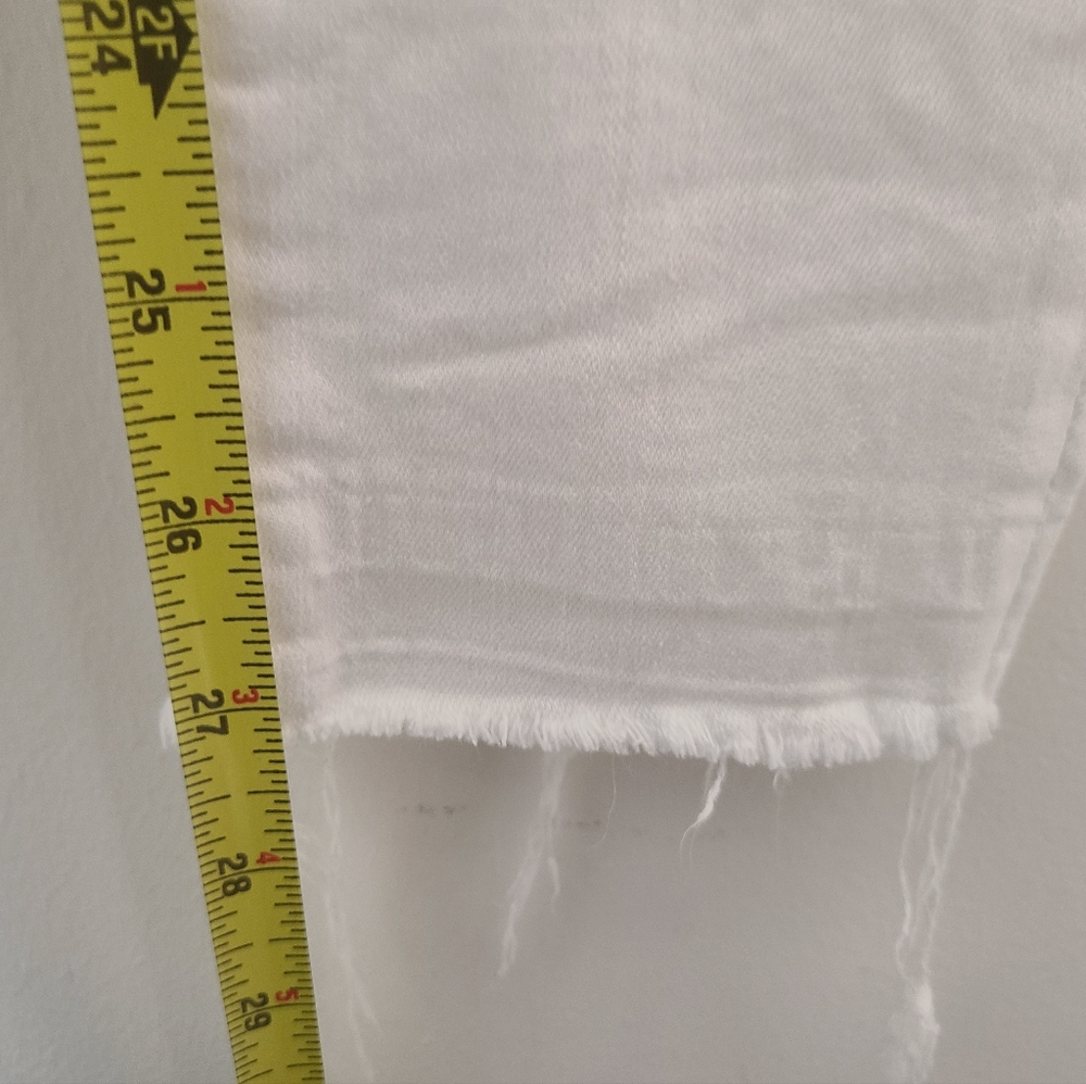FRAME Le Skinny De Jeanne Crop Distressed Jeans in Blanc White Sz 27 - Picture 13 of 13